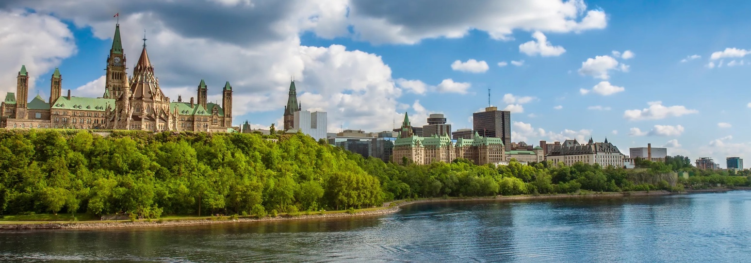Canada Ontario Ottowa Overzicht Parliament Hill Sint Lawrence Rivier Boot Peace Tower B